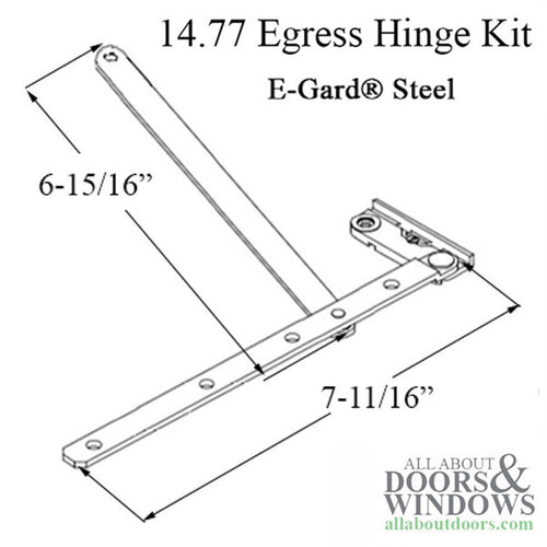 Truth 14.77 series Egress Casement window hinge & arm kit  2-9/32