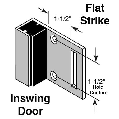 Inswing Door Flat Strike Plate with Slide Latch - Inswing Door Flat Strike Plate with Slide Latch