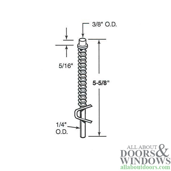 Pivot Rod, 1/4, Top, Bi-fold Closet Door Hardware - Pivot Rod, 1/4, Top, Bi-fold Closet Door Hardware