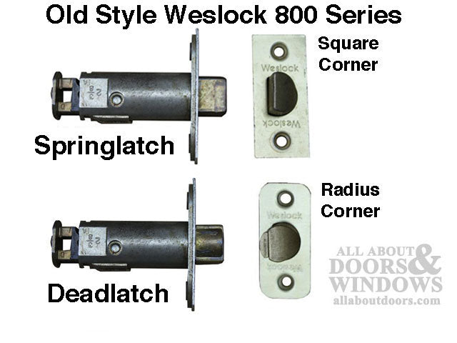 Discontinued - Weslock 800 Series 2-3/8 Deadlatch, Radius - Satin Brass - Discontinued - Weslock 800 Series 2-3/8 Deadlatch, Radius - Satin Brass