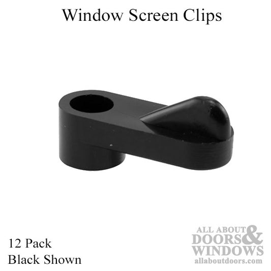 Window Screen Plastic Clips, 1/16 Inch, Black -12 Pack