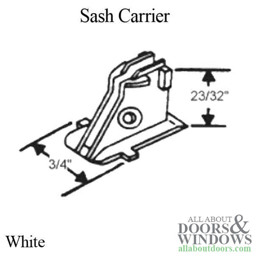 Sash Carrier Bottom Shoe, 3/4