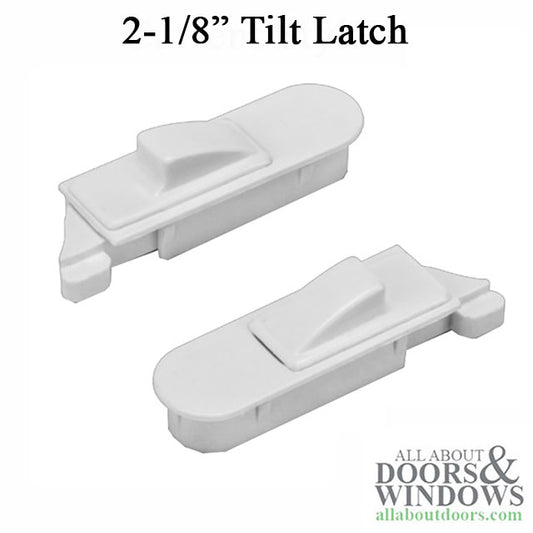 Tilt Latch, Slide on / Snap In  2-1/16" - White