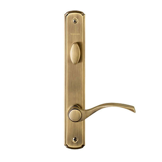 Hardware Kit, Single Door, Newbury, Active Door - Antique Brass