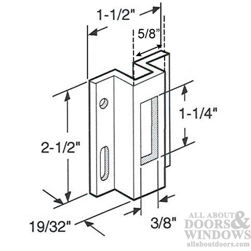 Strike Plate Keeper for Sliding Glass Doors 5/8