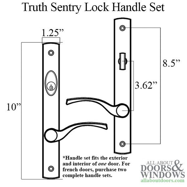 Truth Sentry Lock Handle Set, Transitional, Painted over Zinc - BLEMISHED - Truth Sentry Lock Handle Set, Transitional, Painted over Zinc - BLEMISHED