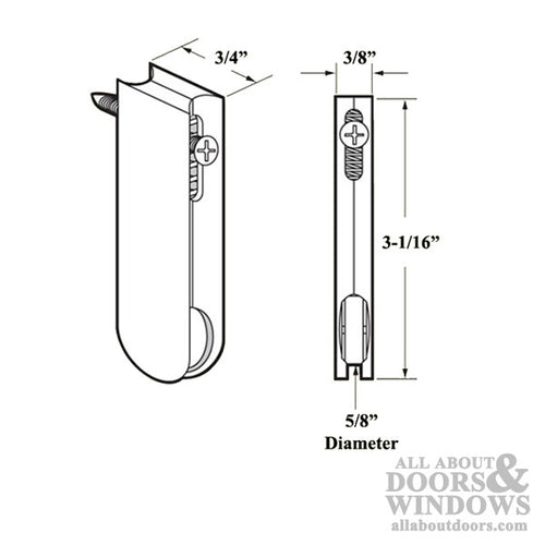 Roller Assembly with 5/8 Inch Nylon Wheel for Sliding Screen Door - Roller Assembly with 5/8 Inch Nylon Wheel for Sliding Screen Door