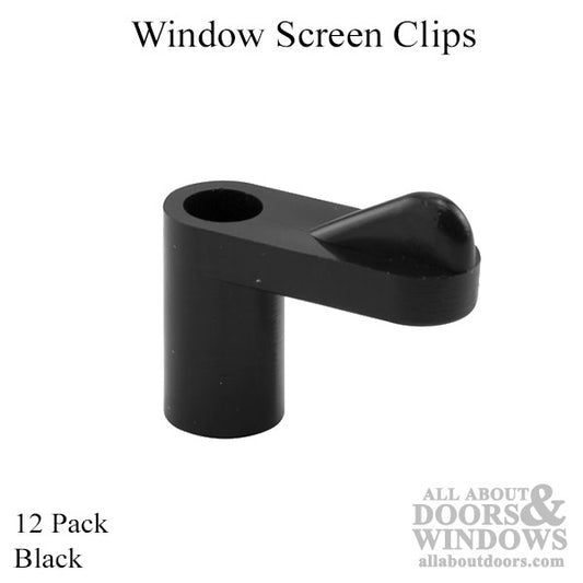 Window Screen Clips, Plastic 7/16,  12 Pack - Black