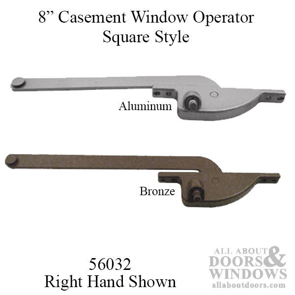 Casement Window Operator, 8'' arm, Right Hand, Teardrop Body, Steel Casement - Choose Color - Casement Window Operator, 8'' arm, Right Hand, Teardrop Body, Steel Casement - Choose Color