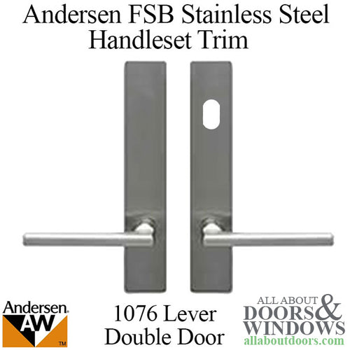 Andersen FSB 1076 Active Trim Set for Double Door Stainless Steel Finish - Andersen FSB 1076 Active Trim Set for Double Door Stainless Steel Finish