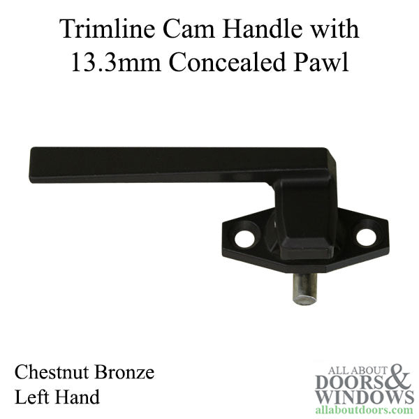 Trimline Cam Handle with 13.3mm Concealed Pawl in Chestnut Bronze - Left Hand - Trimline Cam Handle with 13.3mm Concealed Pawl in Chestnut Bronze - Left Hand