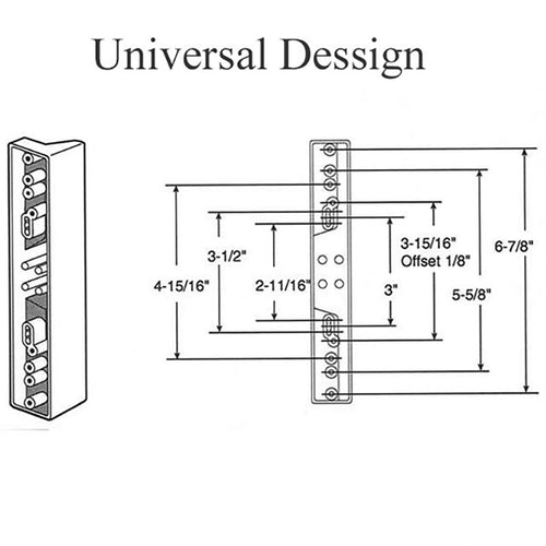 Universal Outside Pull with Adjustable Hole Centers 2-1/4
