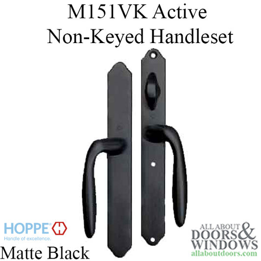 HOPPE HLS 9000 Sliding Door Handle Set with Verona Lever Active Non-Keyed Matte Black