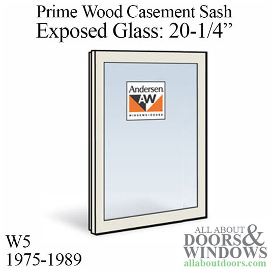 Andersen Dual Pane Sash, W5 Primed Casement 1975-1989