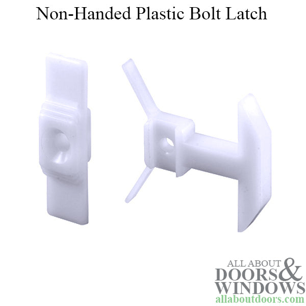 Non-Handed Plastic 1-5/8 Inch Bolt Latch Assembly for Sliding Screen Door - White - Non-Handed Plastic 1-5/8 Inch Bolt Latch Assembly for Sliding Screen Door - White