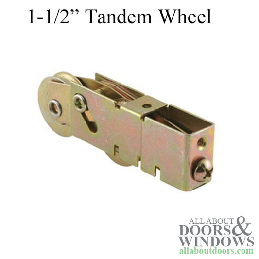 Sliding Patio Door Tandem Roller, Plain Back Housing, Dual Concave Wheels, 1-1/4" Steel Wheel Diameter