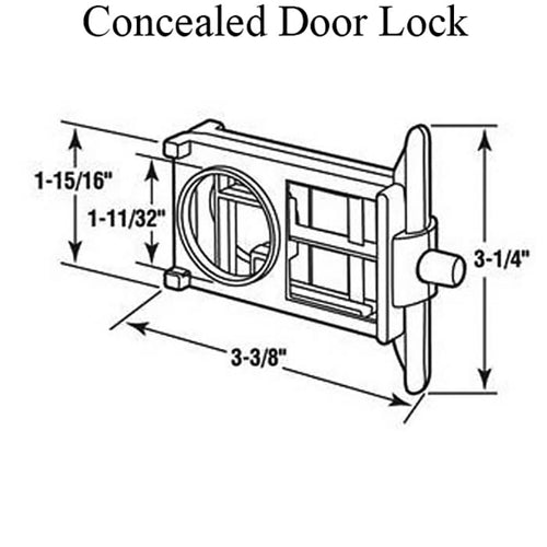 Concealed Door Lock for Bathroom Partitions 1 Inch Door - Concealed Door Lock for Bathroom Partitions 1 Inch Door