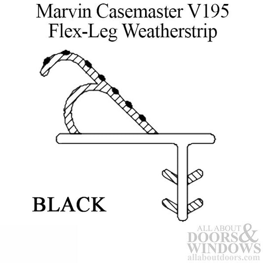 Marvin Casement Window Flex-Leg Weatherstrip 72" Black