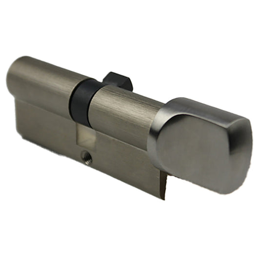 35.5/40.5 Hoppe 76mm Euro 90° Profile cylinder, small thumb turn - Stainless Steel