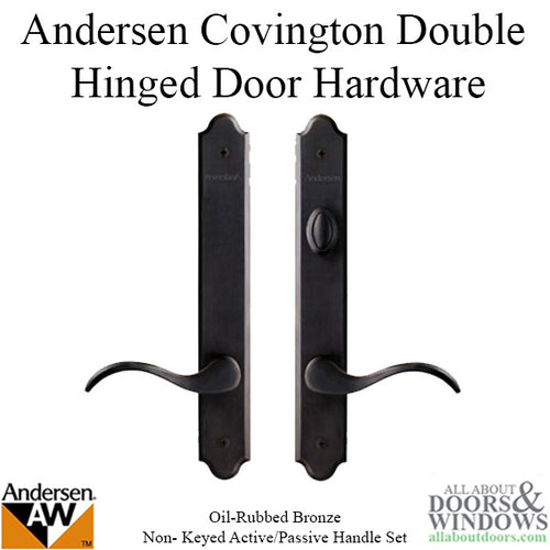 Hardware Kit, Double Door, Covington, Active / Passive - Oil-Rubbed Bronze - Hardware Kit, Double Door, Covington, Active / Passive - Oil-Rubbed Bronze