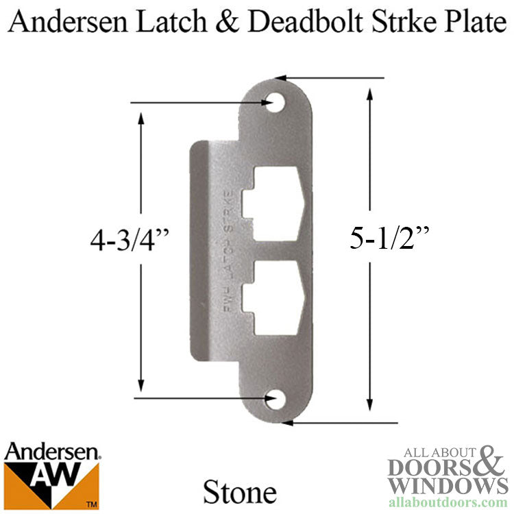 Andersen Latch & Deadbolt Strike Plate Cover, AS/SA Single Door - Stone - Andersen Latch & Deadbolt Strike Plate Cover, AS/SA Single Door - Stone