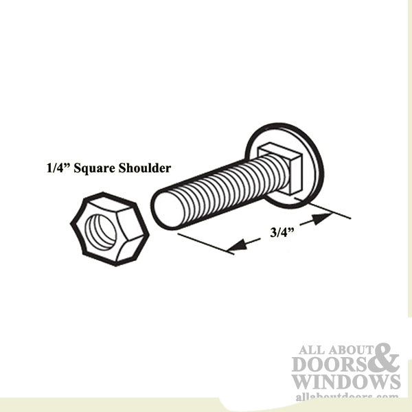 3/4 Inch Bolt Assembly for Sliding Screen Door - 3/4 Inch Bolt Assembly for Sliding Screen Door