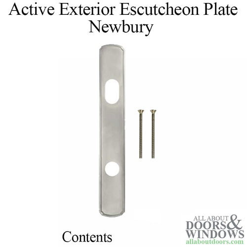 Newbury Active Exterior Escutcheon Plate - Satin Nickel - Newbury Active Exterior Escutcheon Plate - Satin Nickel