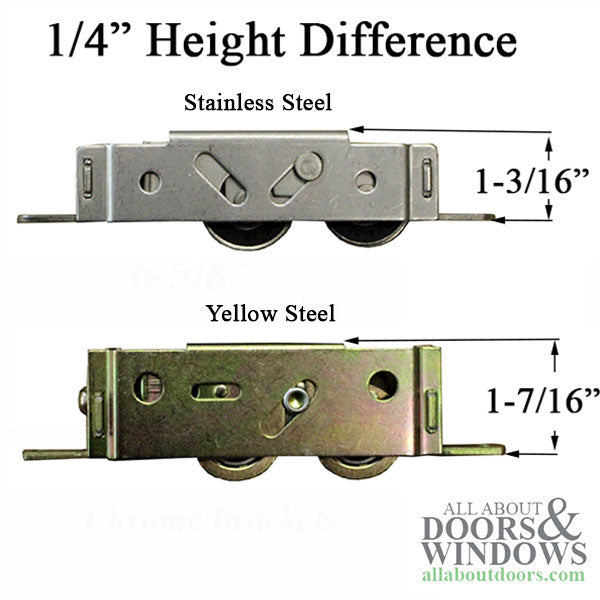 Tandem Roller Assembly for Sliding Patio Doors 1.25 Inch Steel Ball Bearing Wheel Dual Wheel Roller - Tandem Roller Assembly for Sliding Patio Doors 1.25 Inch Steel Ball Bearing Wheel Dual Wheel Roller