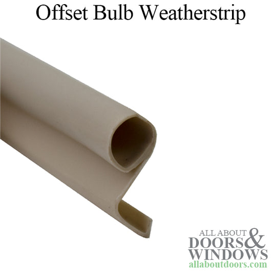 Bulb Weatherstrip, .250 Offset Leg, Casement & Double Hung Windows - Beige