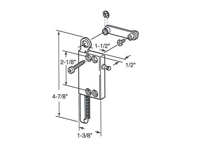 Operator, Jalousie / Louver,  2-1/8 inch hole c- c - Operator, Jalousie / Louver,  2-1/8 inch hole c- c