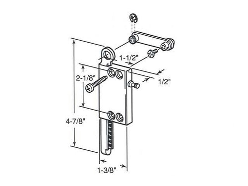 Operator, Jalousie / Louver,  2-1/8 inch hole c- c - Operator, Jalousie / Louver,  2-1/8 inch hole c- c