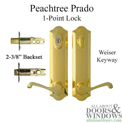 Peachtree Prado Handle Set For Hinged Patio Door Hardware Weiser Key Door Lock and Handle - Peachtree Prado Handle Set For Hinged Patio Door Hardware Weiser Key Door Lock and Handle