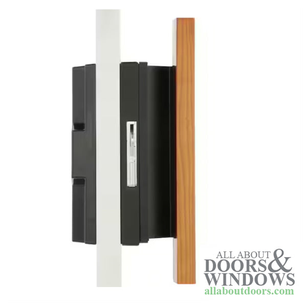 Sliding Patio Door Handle Black Metal With Wood Finish - Sliding Patio Door Handle Black Metal With Wood Finish