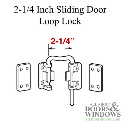2-1/4 Inch Sliding Door Loop Lock Left or Right Handed - 2-1/4 Inch Sliding Door Loop Lock Left or Right Handed
