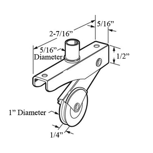 Spring Loaded Roller Assembly with 1 Inch Steel Wheel for Sliding Screen Door - Spring Loaded Roller Assembly with 1 Inch Steel Wheel for Sliding Screen Door