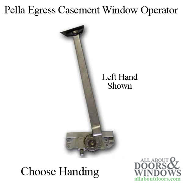 Pella Egress Casement Window Operator, 11 inch arm, Choose Handing - Pella Egress Casement Window Operator, 11 inch arm, Choose Handing