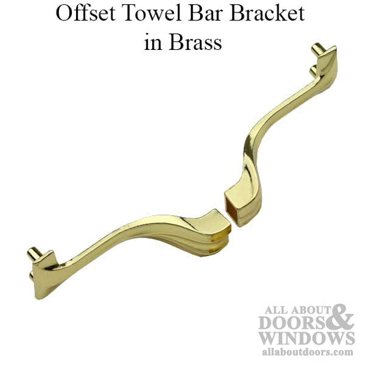 Offset Towel Bar Bracket  - Brass