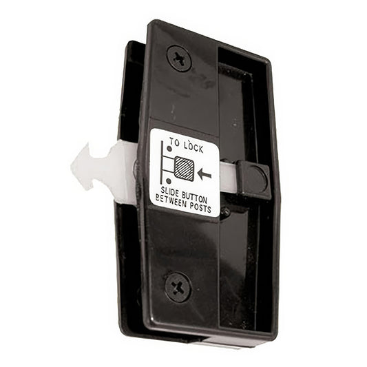 Non-Handed Plastic Latch & Pull Handle Set with Security Lock for Sliding Screen Door - Black