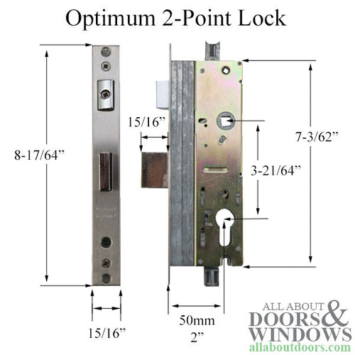 Optimum Long Throw 4-Point Door Lock 85mm PZ - Optimum Long Throw 4-Point Door Lock 85mm PZ