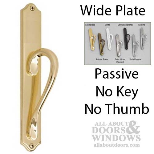 Wide Plate, Passive 1.7  NO Key, NO Thumb Turn - Polished Brass