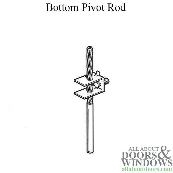 Pivot Rod, 1/4 inch, Bottom, threaded, Metal bi-fold Door - Pivot Rod, 1/4 inch, Bottom, threaded, Metal bi-fold Door