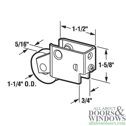 1-1/4  Steel  Wheel, Roller Assembly - 1-1/4  Steel  Wheel, Roller Assembly