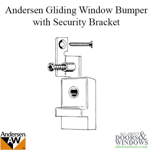 Bumper with security bracket and screw, Andersen Gliding Window - Bumper with security bracket and screw, Andersen Gliding Window