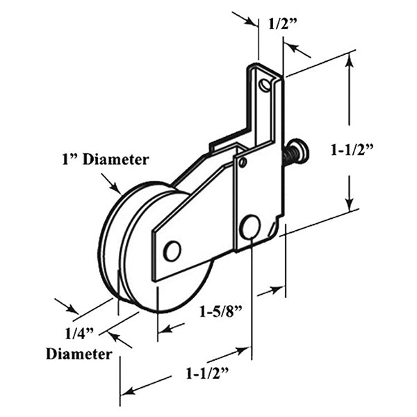 Roller Assembly with 1 Inch Nylon Wheel for Sliding Screen Door - Roller Assembly with 1 Inch Nylon Wheel for Sliding Screen Door