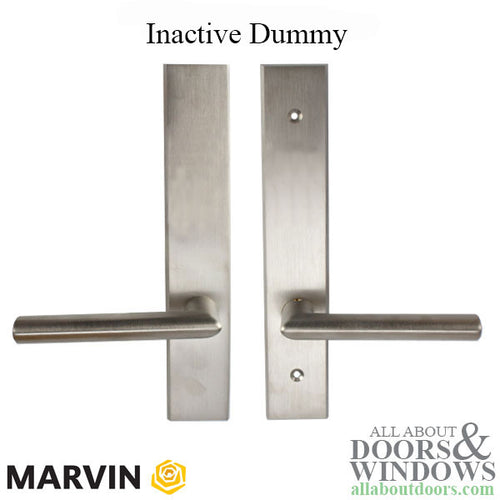 Marvin Contemporary Handle, Inactive / Dummy Ultimate Hinged French Door- PVD Satin Nickel - Marvin Contemporary Handle, Inactive / Dummy Ultimate Hinged French Door- PVD Satin Nickel