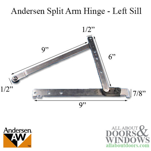 Enhanced Casement Split Arm Hinge, Sill, Left, 1995-98 - Enhanced Casement Split Arm Hinge, Sill, Left, 1995-98