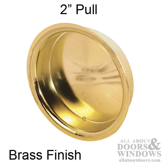 Pull Handle, 2 inch  diameter - Brass plated