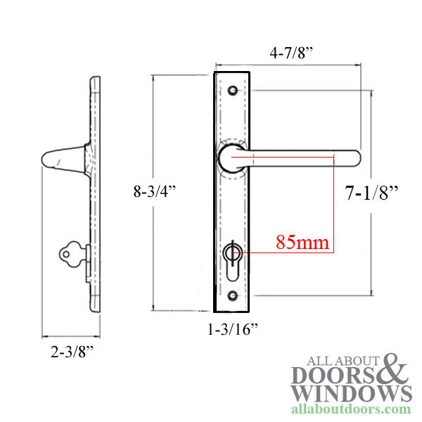 Interlock  LCL 85mm Aria Handle Set, No Cylinder - Interlock  LCL 85mm Aria Handle Set, No Cylinder