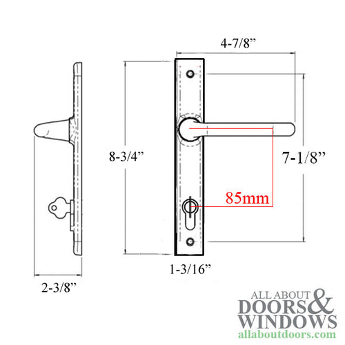 Interlock  LCL 85mm Aria Handle Set, No Cylinder - Interlock  LCL 85mm Aria Handle Set, No Cylinder