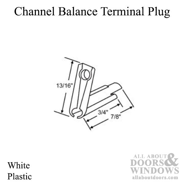 Peachtree Ariel Non-Tilt Double Hung Balance End Plug - Peachtree Ariel Non-Tilt Double Hung Balance End Plug